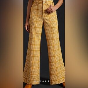 Maeve Anthropologie Mustard Plaid Women's Trouser